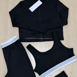 2026 Wholesale Fitness 3 Piece Women Gym Yoga Wear Set along with Workout Seamless Long Sleeve Sports Suit Hoodie Yoga Set - Product Image 2