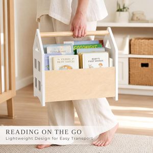 Estante de Libros Decorativo de Madera con Asas, Fácil de Instalar, para Habitaciones Infantiles, Salas de Juego, Diseño Montessori, Mantiene los Libros Organizados - Product Image 5