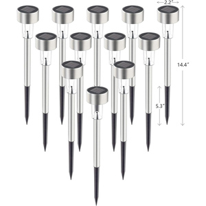 Lámpara Solar LED para Exteriores, 12 Piezas, Luces de Jardín Impermeables de Acero Inoxidable para Caminos y Césped - Product Image 4