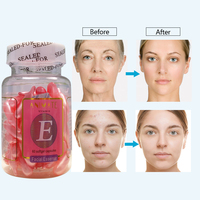 Capsules végétales à base de vitamine E, d'algues, d'aloe vera et d'huile d'émeu, anti-âge, anti-rides, resserre les pores, éclaircissant pour le visage et le corps, à l'acide hyaluronique