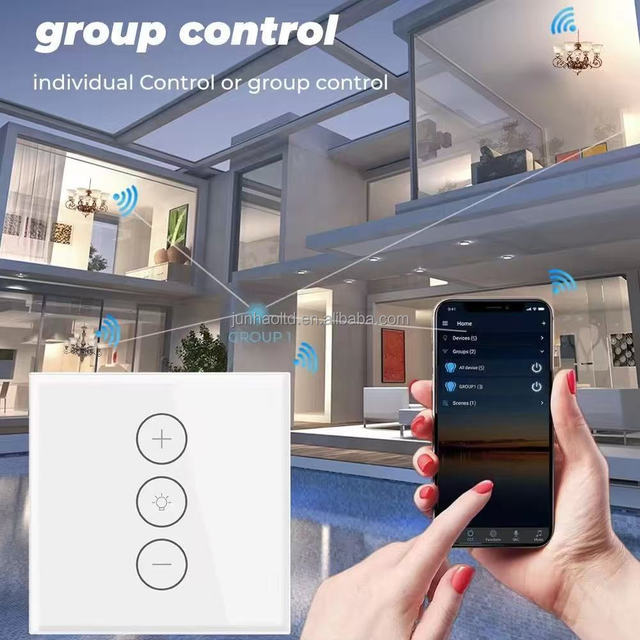 EU Smart Dimmer Switch WiFi Compatible Wireless Alexa Google Home 110V/220V Tuya Smart Life Touch Panel Support Tungsten Lamp