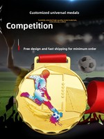 Médailles de football personnalisées sur commande, en alliage de zinc, gravées, récompenses sportives commémoratives, trophées de championnat