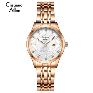 <span class=keywords><strong>Montre</strong></span> pour femme en alliage <span class=keywords><strong>Cristiano</strong></span> Allen, étanche 3 BAR, mouvement à quartz, cadran avec calendrier, bracelet en acier inoxydable, cadran à aiguilles, 32 mm, tendance - Product Image 6
