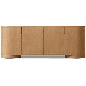 خزانة بوفيه حديثة من الخشب الصلب لطاولة الطعام، وحدة تخزين جانبية بأربعة أبواب مع أدراج - Product Image 1