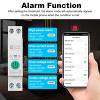 Sakelar Pemutus Sirkuit WIFI Smart Switch 63A 1P dengan Pengukuran Daya, Pemantauan, Timer, dan Relay untuk Rumah Pintar dengan Kontrol Jarak Jauh Nirkabel