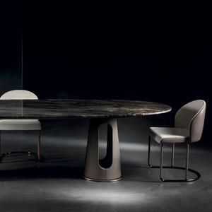 Set Tavolo da Pranzo Ovale in Marmo Naturale di Lusso Italiano di Alta Gamma con <span class=keywords><strong>4</strong></span> Sedie Personalizzabili, Arredamento Domestico Stabile - Product Image 4