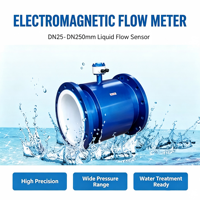 Alat Ukur Aliran Elektromagnetik Presisi Tinggi Digital Ultrasonik Baja Tahan Karat OEM Kustom untuk Cairan & Air