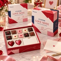 Boîte cadeau rigide personnalisée pour la Saint-Valentin avec base et couvercle, impression CMYK, papier couché brillant laminé