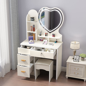 <span class=keywords><strong>Table</strong></span> de toilette moderne <span class=keywords><strong>MINI</strong></span> Princess en bois, multifonctionnelle, avec miroir éclairé - Product Image 1