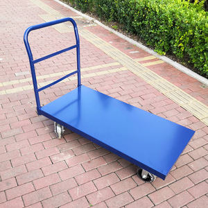 Chariot à main à plateau plat 1257x608x890mm à quatre roues, capacité de charge de 300 kg, en acier durable, pour la logistique d'entrepôt et le transport - Product Image 2