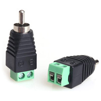 Adaptateur audio RCA, connecteur RCA mâle vers bornes à vis AV, connecteurs de câble audio-vidéo pour haut-parleurs, adaptateur sans soudure