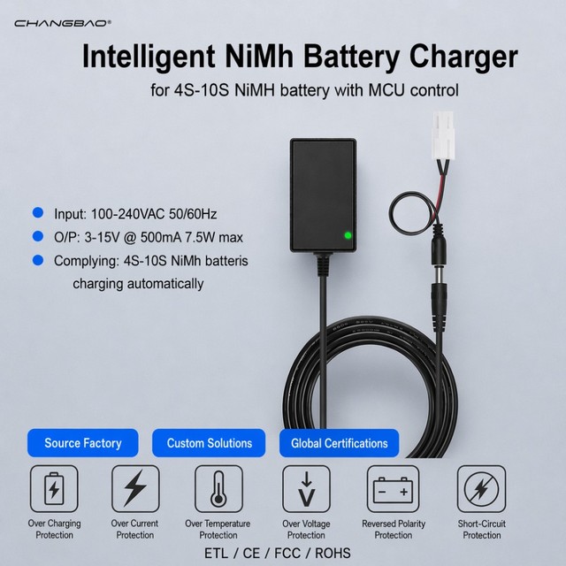 Ni-Mh Ni-Cd RC Battery Charger for RC Hobbies 4.8V 6V 7.2V 8.4V 9.6V 12V 500mA Automatic Intelligent NiMH Battery Pack Charger