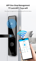 Serrure intelligente numérique à empreintes digitales pour porte en bois, antivol, sans clé, électrique, avec application Wi-Fi Tuya, en alliage d'aluminium noir CN ZHE
