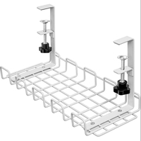 Support de gestion de câbles en maille métallique moderne, non pliable, sans perçage, en fer, pour bureau, revêtement poudré, vente en gros