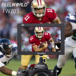 FEELWORLD FW703 Monitor Kamera 7 Inci 3G-SDI 4K HDMI IPS 1920x1200 DSLR Field Monitor dengan LOGO Kustom OEM Pabrik Langsung - Product Image 2