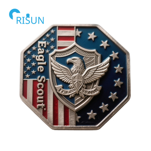 Nhà Sản Xuất Antique Brass 3D Hình Lục Giác Mỹ Cờ Bsa Cậu Bé Scouts của Mỹ Kỷ Niệm Đồng Xu Tùy Chỉnh Eagle Scout Thách Thức Đồng Xu - Product Image 6