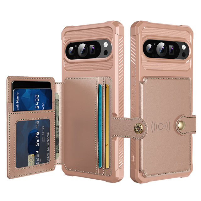 Drop Shipping High Quality Google Pixel 9Pro XL Back Cover Wallet TPU Case with Magnetic Card Holder Business Design