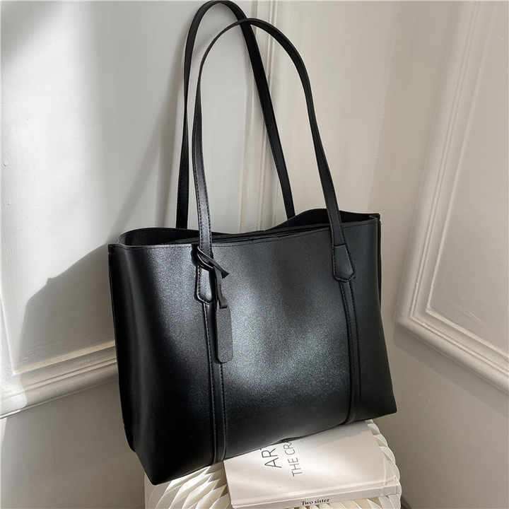 Simple Solid Color PU Leather Shoulder Bag