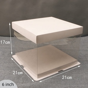 <strong>Acetate</strong> Plastic Transparent Cake <strong>Roll</strong> Slice Box Packaging with Handle in Small Quantities for Cake - Product Image 3