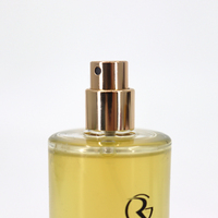 Flacon pulvérisateur de parfum en verre vide OEM à col serti, rond, 50 ml, emballage cosmétique de luxe, avec couvercle en bois et boîte à tube