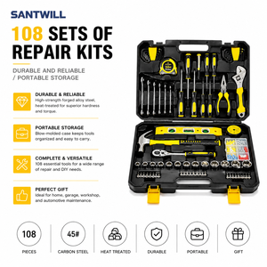 108-PCS <b>Hand</b> <b>Tool</b> <b>Set</b> Heat-treated Carbon Steel Complete Multi-purpose Hardware Kits for Home Repair & Industrial Maintenance - Product Image 3