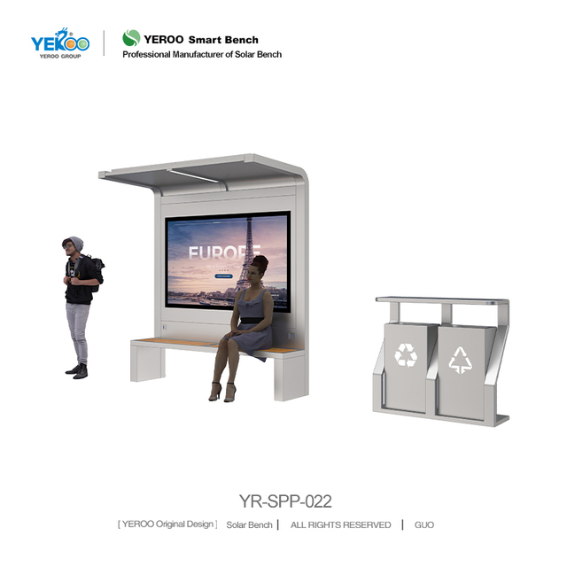 Modern Park Solar Bench Display LED Screen Weatherproof Seat Garden Landscape Public Outdoor Leisure Facilities Taxi Waiting