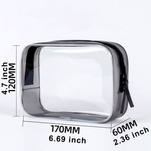 Bolsa de Maquillaje Transparente Impermeable con Cierre y Logotipo Personalizado, Bolsa de Cosméticos de PVC para Viaje, Organizador - Product Image 2