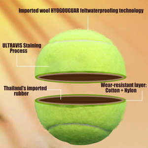 Balles de paddle-<span class=keywords><strong>tennis</strong></span> ODEA certifiées ITF FIP de haute qualité, 45 % laine, noyau intérieur en caoutchouc, rebond portable 135-145 cm, entraînement - Product Image 5