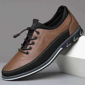 Zapatos Casuales de Negocios para Hombre, de Cuero Genuino, con Cordones Elásticos, Suela Suave, Transpirables, Cómodos para Caminar, para Todas las Temporadas - Product Image 4