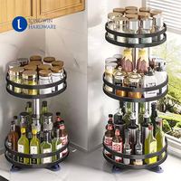 Cuisine 3 Couches Rotation 360 Degrés Pot À Épices Organisateur Bouteille De Sel De Stockage Rack