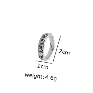 Anillos ajustables de Anime Death Note para hombres y mujeres Yagami Light Cosplay anillo de Metal regalo de joyería de fiesta - Product Image 3