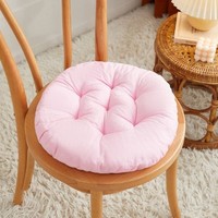 Lot de 4 coussins de chaise lavables - 40 x 40 cm - ronds - motif uni - pour intérieur et extérieur - rembourrage épais - vert
