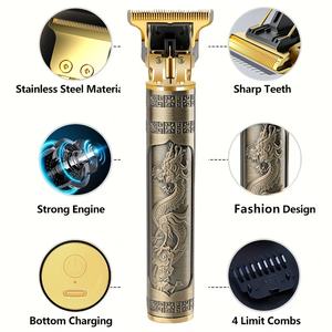 <span class=keywords><strong>Tondeuse</strong></span> à cheveux électrique vintage T9, machine à couper les cheveux professionnelle, rasoir pour hommes, <span class=keywords><strong>tondeuse</strong></span> pour hommes, machine à couper les cheveux et la barbe, métal, USB - Product Image 3