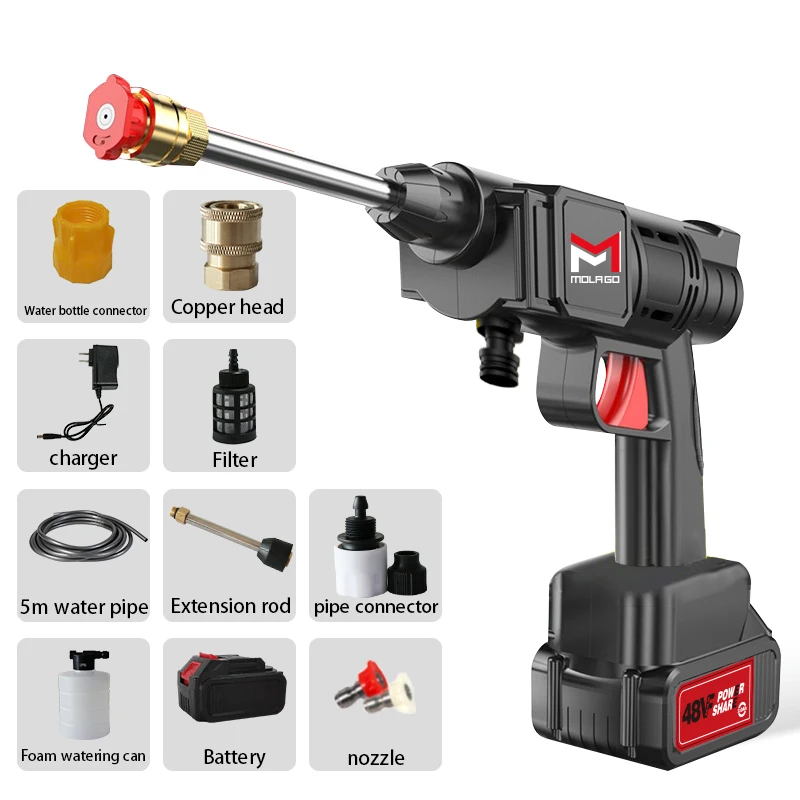 Mesin Cuci Mobil Pistol Semprot Air Cuci Mobil Baterai Lithium Nirkabel Portabel Mesin Cuci Mobil Tekanan Tinggi