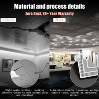 Panneaux de plafond suspendus carrés en aluminium Design moderne 600x600 Nouveaux matériaux de construction étanches pour ateliers ignifuges