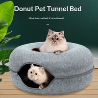 Lit pour chat Donut universel quatre saisons, tunnel de sommeil en forme de pneu, idéal pour l'été