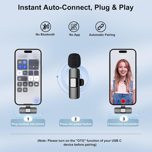 2025 New K9 1 Kéo 2 <span class=keywords><strong>Microphone</strong></span> Lavalier 2.4Ghz Xách Tay <span class=keywords><strong>Mini</strong></span> Ghi Âm Không Dây <span class=keywords><strong>Microphone</strong></span> Cho Iphone - Product Image 3