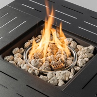 Table de foyer au gaz propane en métal durable pour foyer intérieur/extérieur pour patio et fêtes de jardin