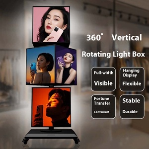 Sàn ngoài trời LED bảng hiển thị dọc hộp Đèn menu biển quảng cáo treo di động dấu hiệu phát sáng cán xoay hiển thị trong nhà - Product Image 4