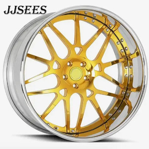 Jjsees ขอบล้ออลูมิเนียมอัลลอย2ชิ้นสีเงินขัดเงาสำหรับรถ Audi รุ่น19 20 21 22 23นิ้ว5X114.3 5X120 5x112 M3 BMW - Product Image 4