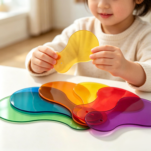 Custom Translucent Acrylic Cutouts for Kids <b>Sensory</b> Play, Montessori <b>Light</b> Table Color Shape Accessories - Product Image 3