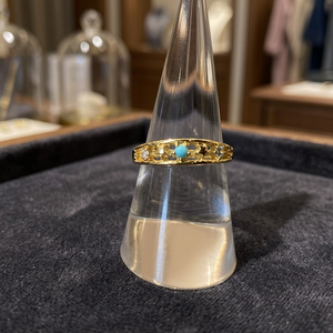 Bague turquoise et topaze bleue en argent sterling S925 plaqué rhodium et or avec zirconiums cubiques, OEM ODM, vente en gros, Thaïlande, pour événements - Product Image 3