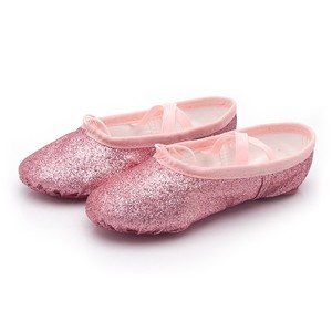 Zapatos de baile de <span class=keywords><strong>Ballet</strong></span> y Yoga suaves con purpurina para niñas <span class=keywords><strong>Zapatillas</strong></span> Balleina de suela dividida - Product Image 3
