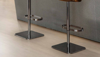Tabourets de bar à cadre Chaises Style Bois de frêne de haute qualité avec base en acier inoxydable Sièges de luxe modernes Cuir de bar levé 1 pièce