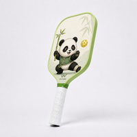 Raquette de pickleball Zen Panda en fibre de verre, noyau en PP pressé à froid, cadre vert, souvenir culturel, raquette personnalisée