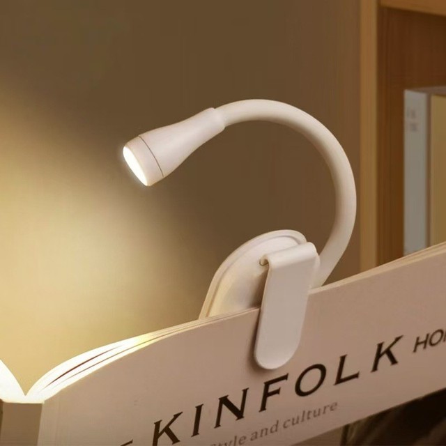 Mini Clip-on Warm White LED Night Light Portable Rechargeable USB/Type-C Dimmable Modern Design Reading Lamp