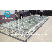 Scène en verre transparent/ Plateforme de scène en acrylique/ Piste de danse pour mariage, concert, utilisée pour les banquets, les piscines