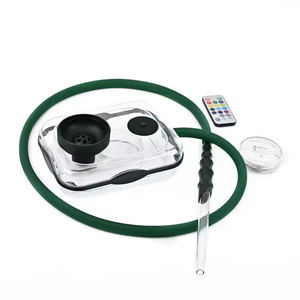 卸売新デザインポータブルアクリル四角い色とりどりのホースブックhookah喫煙用LEDライト付き - Product Image 6