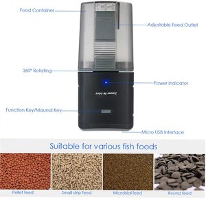 Alexa — distributeur de nourriture pour poissons à sortie réglable, automatique, minuterie pour Aquarium, système de contrôle vocal via application - Product Image 3