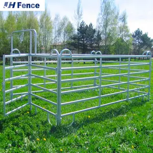 Valla de granja galvanizada personalizada, panel de pluma de caballo móvil portátil, valla de barrera de ganado animal, paneles de patio de ganado de alta resistencia